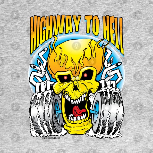 Highway to Hell Skull on Wheels by eShirtLabs